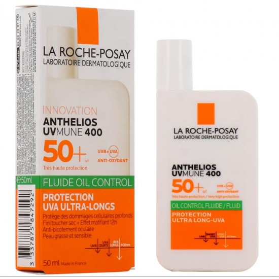 لاروش بوزيه أنثيليوس UVMune 400 واقي شمس سائل للتحكم بالدهون SPF 50+ 50 مل
