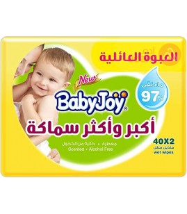 بيبى جوى مناديل مبللة حجم عائلى(2*40)