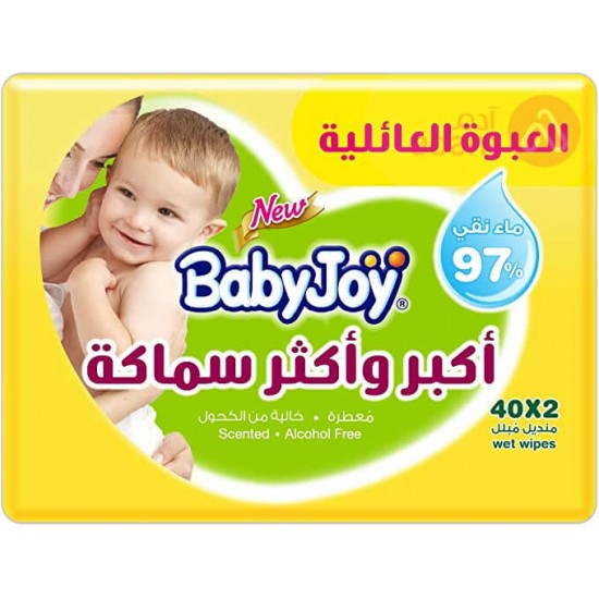 بيبى جوى مناديل مبللة حجم عائلى(2*40)